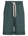 Jil Sander Man Shorts & Bermuda Shorts Dark Green Size Xl Cotton, Elastane