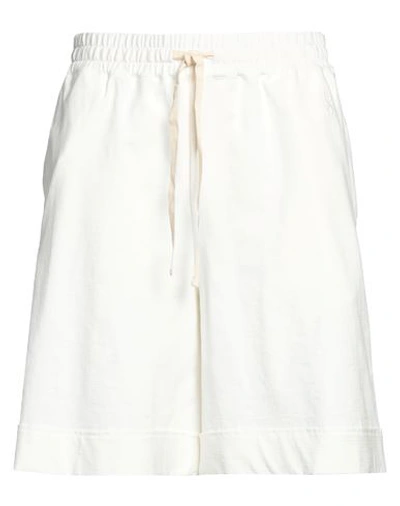 Jil Sander Drawstring Cotton Shorts In White