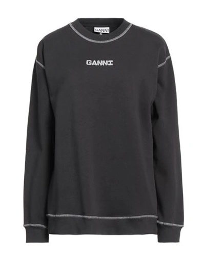 Ganni Woman Sweatshirt Steel Grey Size Xs Organic Cotton