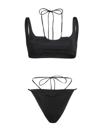 Off-white Woman Bikini Black Size 6 Polyester, Elastane