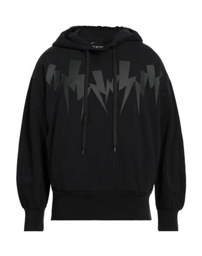 Neil Barrett Man Sweatshirt Black Size Xs Cotton, Elastane In Black