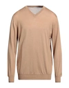 Grey Daniele Alessandrini Man Sweater Camel Size 44 Wool In Beige