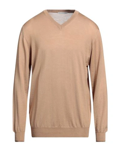 Grey Daniele Alessandrini Man Sweater Camel Size 44 Wool In Beige