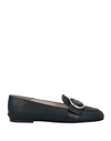 Bally Woman Loafers Black Size 10 Bovine Leather In Black