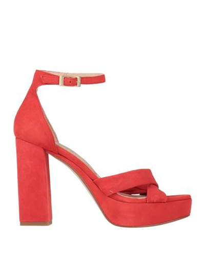 Marian Woman Sandals Tomato Red Size 10 Leather In Tomato Red