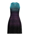 Missoni Woman Mini Dress Azure Size 6 Viscose, Polyester, Polyamide, Cupro In Blue