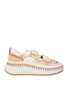 Chloé Woman Sneakers Ivory Size 7 Textile Fibers, Soft Leather In White