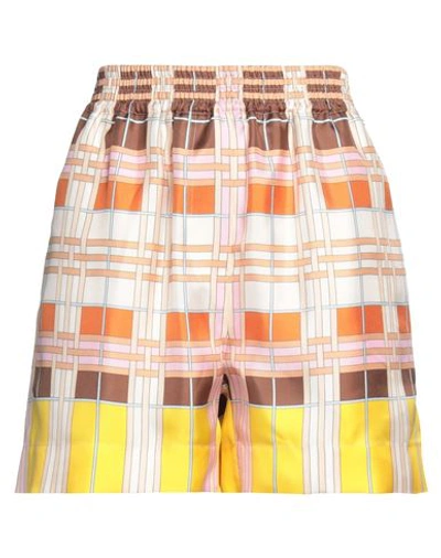 Burberry Woman Shorts & Bermuda Shorts Orange Size 4 Silk