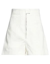 Jacquemus Woman Shorts & Bermuda Shorts Ivory Size 6 Linen, Viscose, Polyester In White