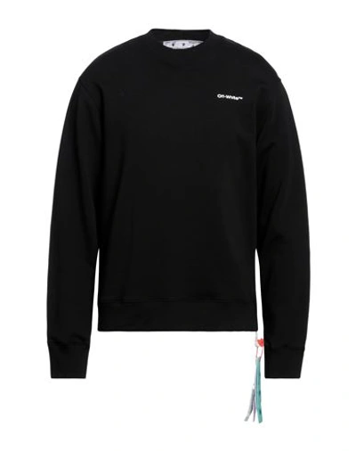 Off-white Man Sweatshirt Black Size L Cotton, Elastane