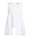 Comme Des Garçons High-low Hem Sleeveless Top In White