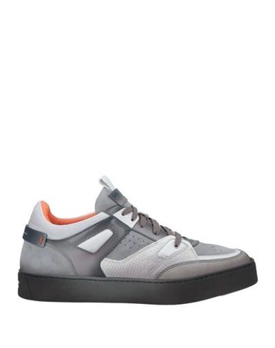 Santoni Man Sneakers Grey Size 12 Leather
