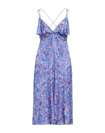 Isabel Marant Woman Midi Dress Blue Size 4 Viscose, Silk, Cotton