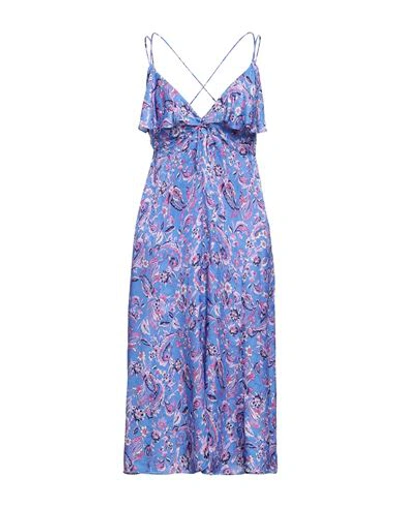 Isabel Marant Woman Midi Dress Blue Size 8 Viscose, Silk, Cotton