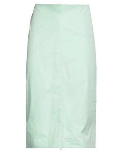 N°21 Woman Midi Skirt Light Green Size 8 Cotton