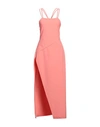 Attico Fujiko Long Dress With Side Slit In Pink