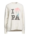 PALM ANGELS PALM ANGELS WOMAN SWEATER WHITE SIZE S COTTON, POLYAMIDE, ELASTANE, POLYESTER