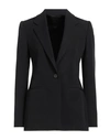 Givenchy Structured Wool Blend Blazer With Padded Shoulders In Black