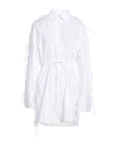 Msgm Woman Mini Dress White Size 6 Cotton