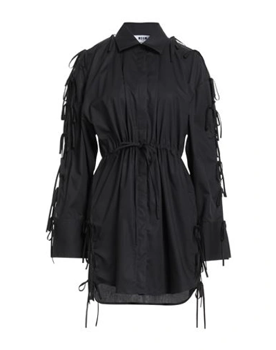 Msgm Woman Mini Dress Black Size 6 Cotton