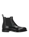 Santoni Man Ankle Boots Black Size 9.5 Leather