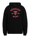 Versace Man Sweatshirt Black Size Xl Cotton, Polyester, Acrylic, Wool