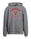 Versace Man Sweatshirt Grey Size L Cotton, Polyester, Acrylic, Wool