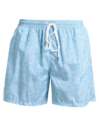 Fedeli Man Swim Trunks Sky Blue Size Xxl Recycled Polyester In Blue