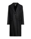 Karl Lagerfeld Woman Overcoat & Trench Coat Black Size 4 Polyester, Viscose