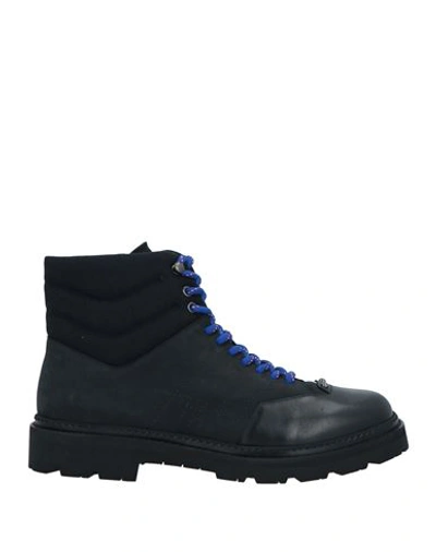 Bally Man Ankle Boots Black Size 9 Calfskin, Textile Fibers