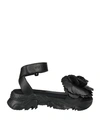 N°21 WOMAN SANDALS BLACK SIZE 8 SOFT LEATHER