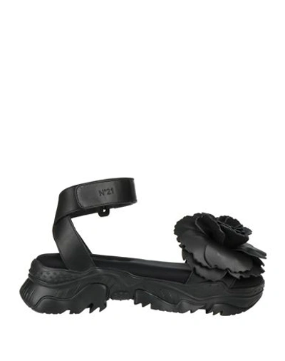 N°21 Woman Sandals Black Size 11 Soft Leather