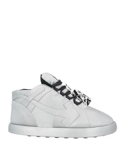 Off-white Woman Sneakers Silver Size 9 Soft Leather