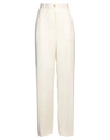 THE ROW THE ROW WOMAN PANTS IVORY SIZE 8 VIRGIN WOOL