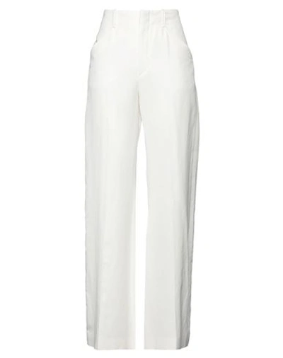 CHLOÉ CHLOÉ WOMAN PANTS WHITE SIZE 10 VISCOSE, RAMIE