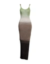 Gcds Woman Maxi Dress Brown Size L Viscose, Metallic Fiber, Polyester, Polyamide In Brown