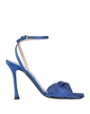 N°21 Woman Sandals Blue Size 10 Polyester