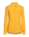 Moschino Woman Shirt Yellow Size 8 Silk