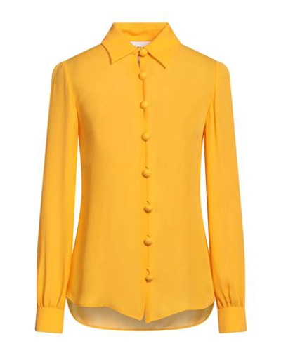 Moschino Woman Shirt Yellow Size 8 Silk