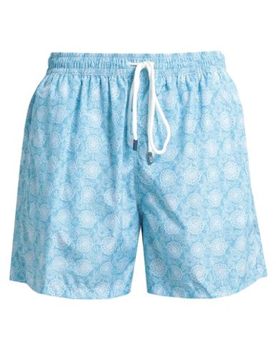 Fedeli Man Swim Trunks Sky Blue Size Xl Recycled Polyester In Blue