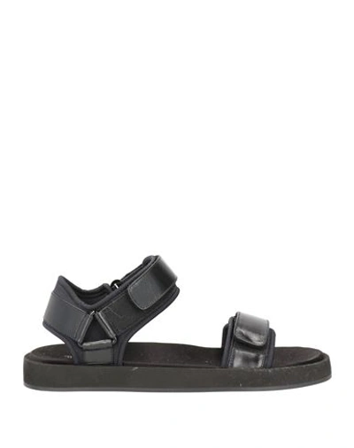 The Row Hook And Loop Nappa-leather Sandals In Black