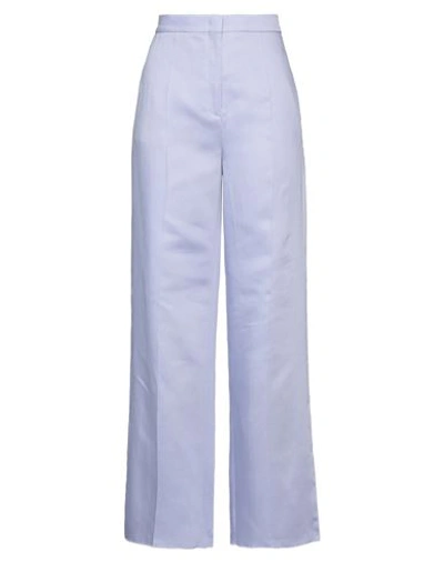 Rochas Woman Pants Lilac Size 4 Rayon, Linen In Purple