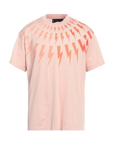 Neil Barrett Man T-shirt Pink Size Xl Cotton