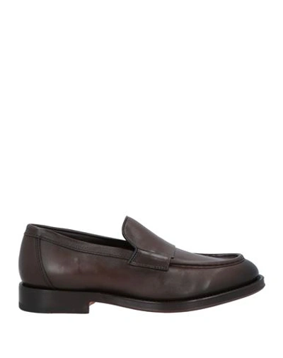 Santoni Man Loafers Dark Brown Size 11 Leather