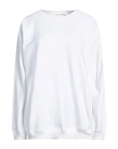 Chloé Woman Sweatshirt White Size M Cotton, Elastane