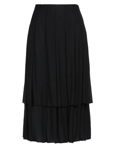 The Row Woman Midi Skirt Black Size 6 Viscose, Wool