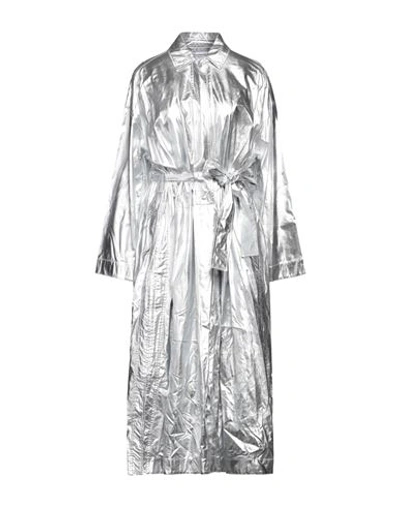 Rabanne Paco  Woman Overcoat Silver Size 4 Cotton
