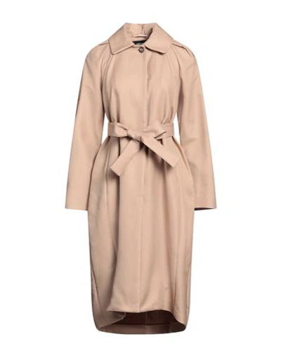 Rochas Woman Coat Beige Size 6 Cotton, Polyamide