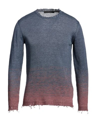 Messagerie Man Sweater Navy Blue Size 44 Linen