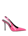 Saint Laurent Woman Pumps Fuchsia Size 10 Soft Leather In Pink